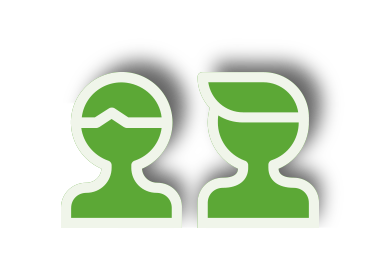 digitale Services für Bürger und Unternehmen entdecken Zwei Personen als Icon