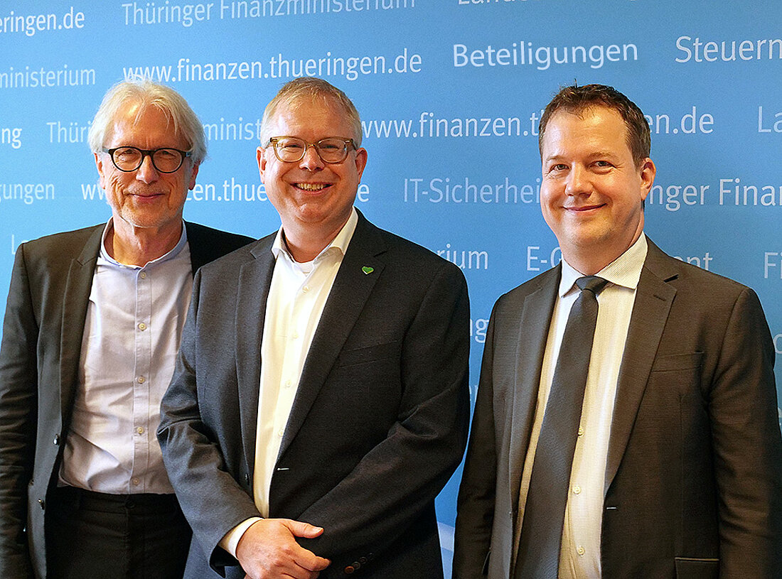 v.l.n.r.: Dr. Matthias Kollatz, Birger Scholz und Thorsten Schramm