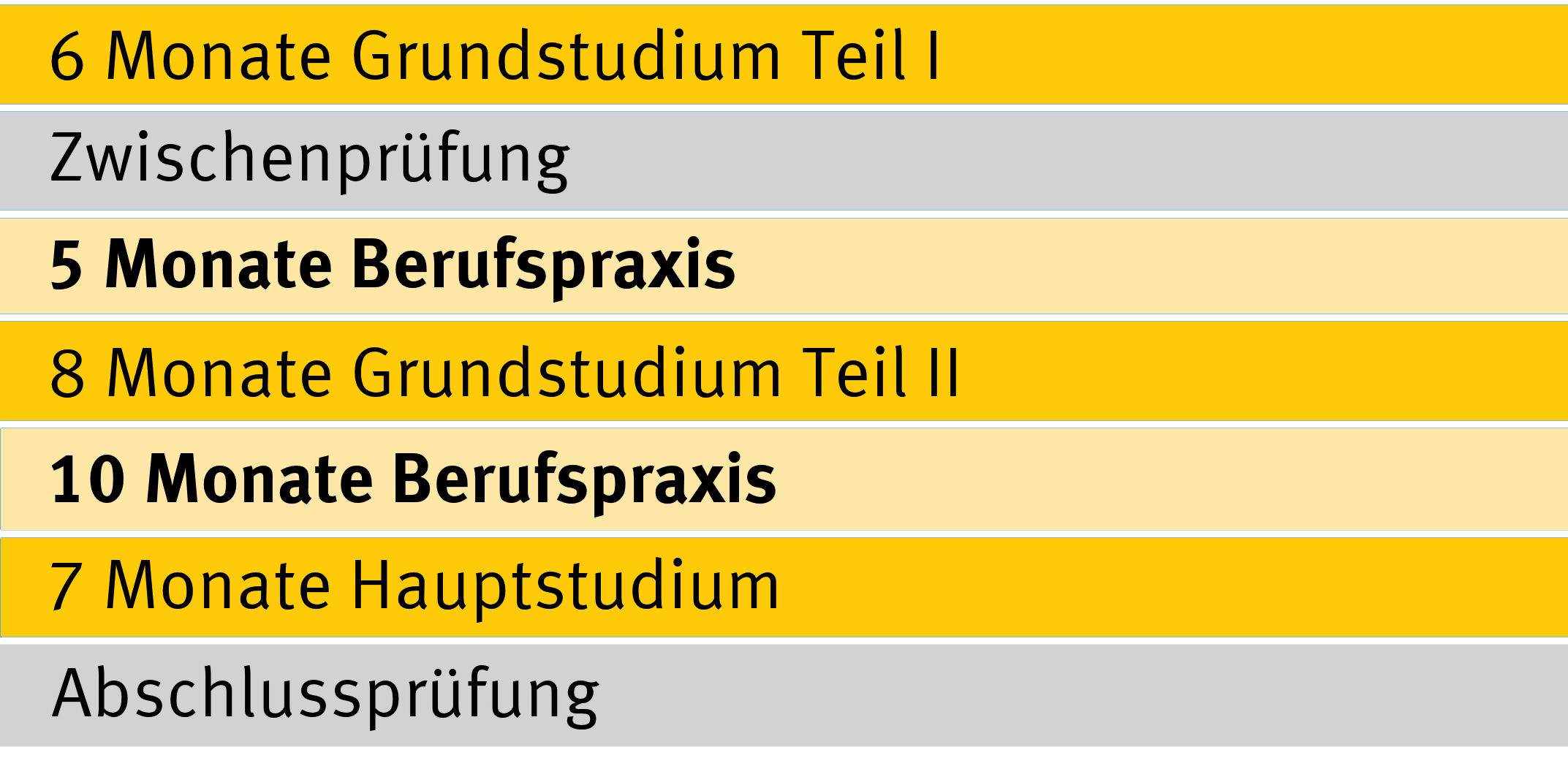 Ablauf des Studiums Theorie und Praxis