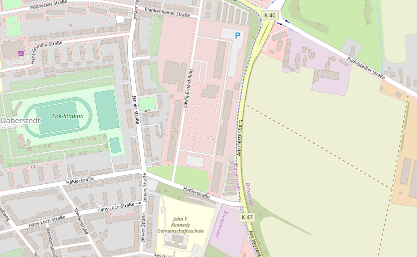 Ausschnitt Stadtplan Erfurt - Link zur Anfahrtsbeschreibung